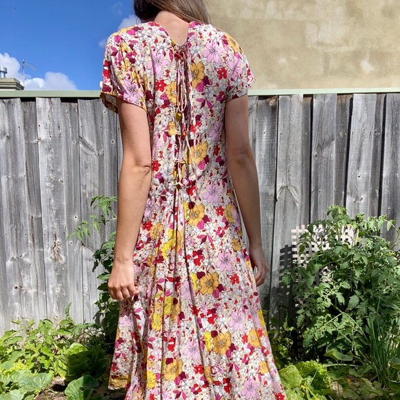 Boho Dreamy Floral Lace-up Maxi - Picture 6 of 6